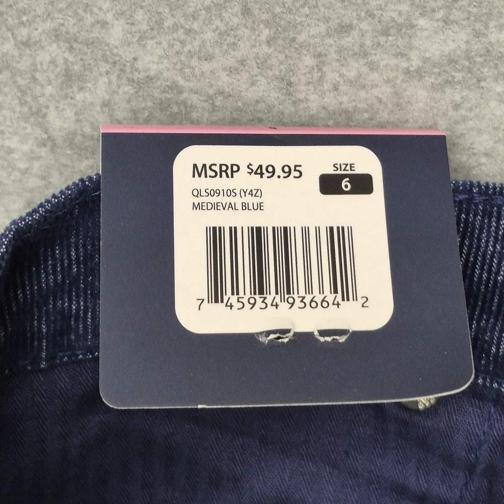 NWT Gap Womens 6 Dark Blue Corduroy Shorts Raw Hem High Rise Cut Off